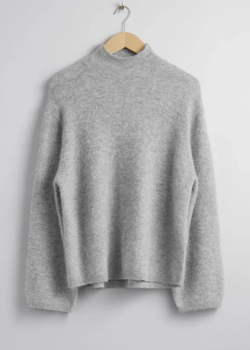 Hot Mock-Neck Striktroje Kvinder Strik