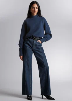 Shop Mock-Neck Sweater Kvinder Denim