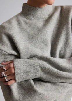 Clearance Mock-Neck Sweater Kvinder Strik