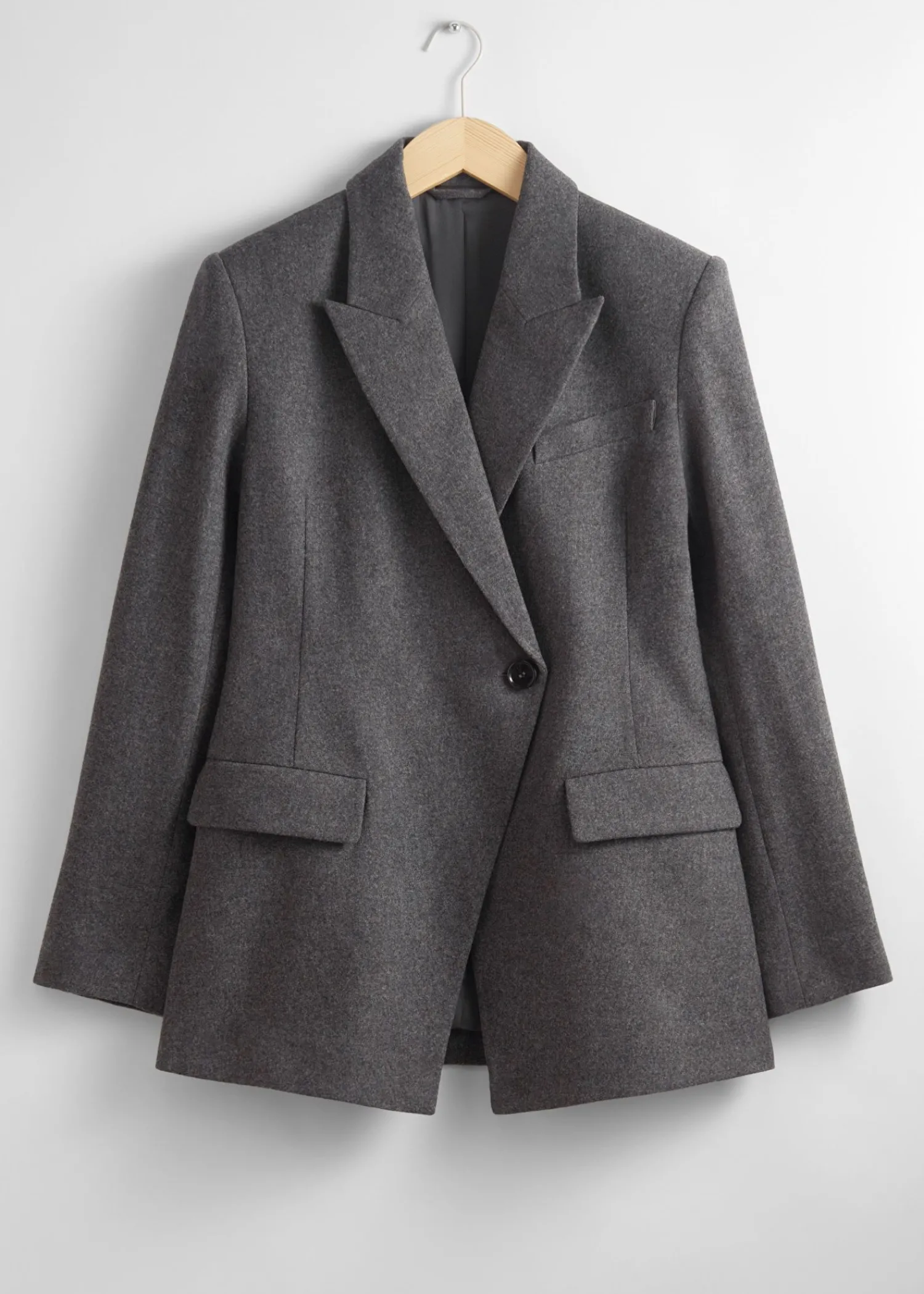 Clearance Monteret Asymmetrisk Uldblazer Kvinder Sæt Og Dragter