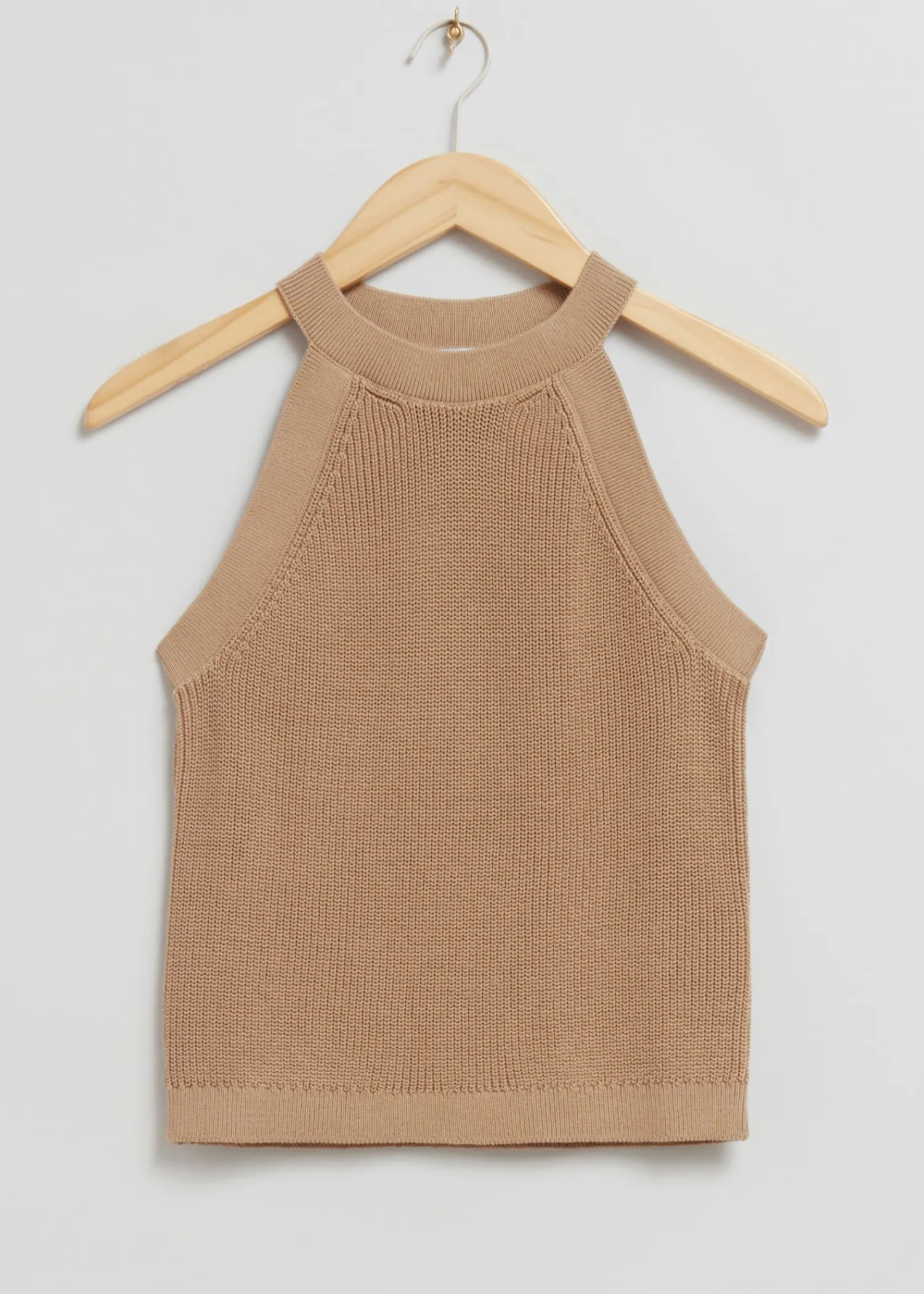 Clearance Monteret Halter Strik Top Kvinder Toppe