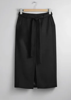 Shop Monteret Midi-Nederdel Med Baelte Kvinder Nederdele