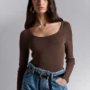 New Monteret Scoop-Neck Top Kvinder Toppe