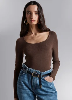New Monteret Scoop-Neck Top Kvinder Toppe