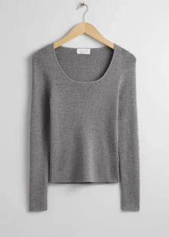 New Monteret Scoop-Neck Top Kvinder Toppe