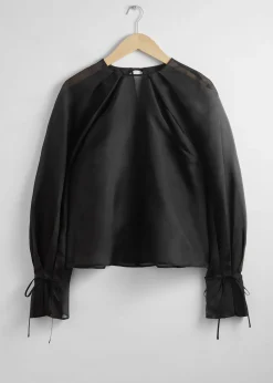 Best Organza Bluse I Gennemsigtig Silke Kvinder Bluser Og Skjorter
