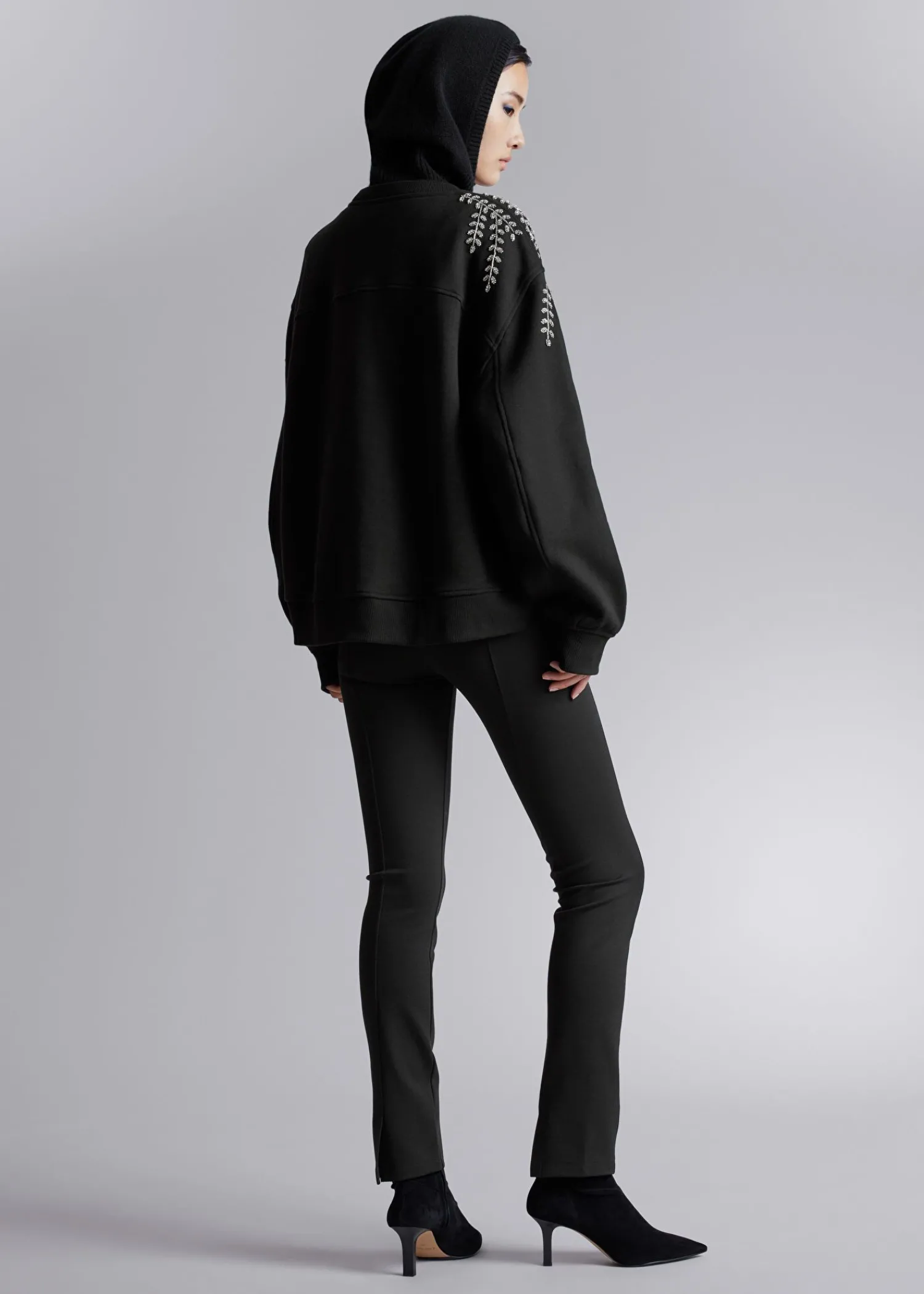 Cheap Oversized Beaded Sweatshirt Kvinder Toppe