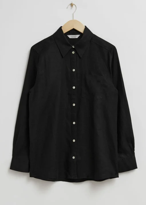 Best Sale Oversized Patch Pocket Skjorte Kvinder Bluser Og Skjorter