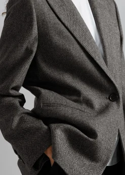 Best Sale Oversized Pinstripe Blazer Kvinder Blazere