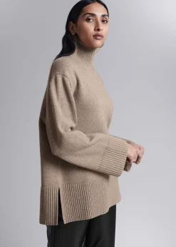 Shop Oversized Rullekrave Merino Troje Kvinder Strik