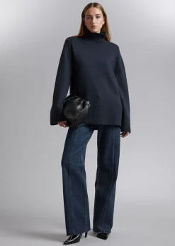 New Oversized Rullekrave Merino Troje Kvinder Strik