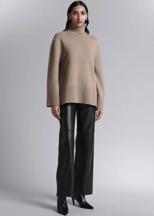 Shop Oversized Rullekrave Merino Troje Kvinder Strik