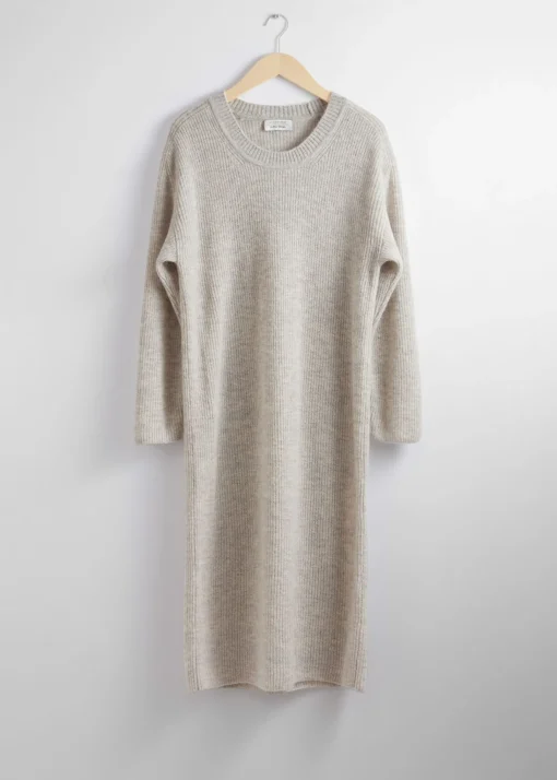 Discount Oversized Strik Midikjole Kvinder Kjoler