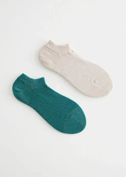 Best 2-Pak Glitter AnkelStrømper Kvinder Strømper Og Strømpebukser