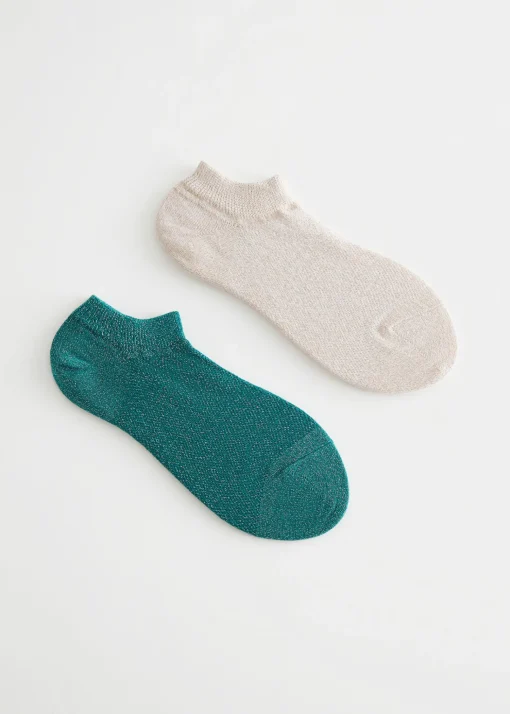 Best 2-Pak Glitter AnkelStrømper Kvinder Strømper Og Strømpebukser