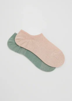 Shop 2-Pak Sparkly Sneaker Socks Kvinder Strømper Og Strømpebukser