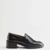 Hot Penny Loafers I Laeder Med Haele Kvinder Lejligheder