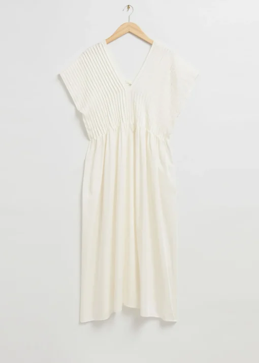 Hot Plisseret Midi Kaftan Kjole Kvinder Kjoler