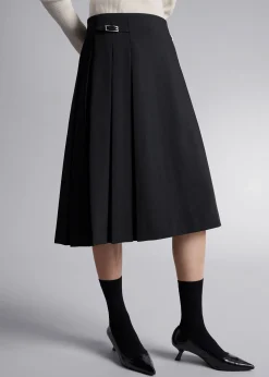 Store Plisseret Midi-Nederdel Kvinder Nederdele