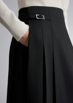 Store Plisseret Midi-Nederdel Kvinder Nederdele