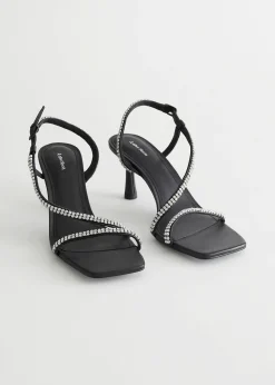 Cheap Rhinestone Sandaler Med Stropper Kvinder Sandaler Med Hael