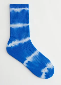 Fashion Ribbede Tie-Dye Sokker Kvinder Strømper Og Strømpebukser