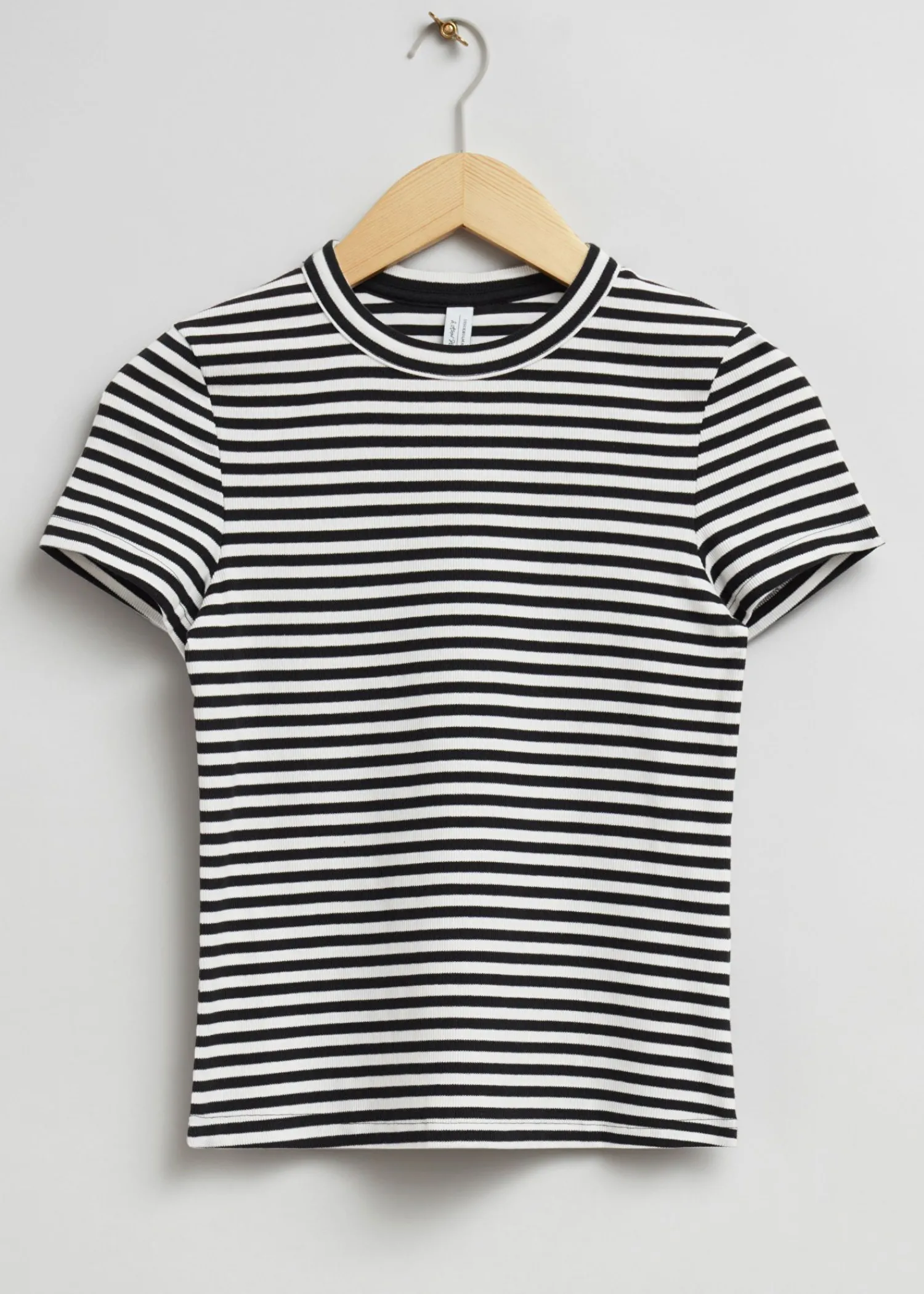 Sale Ribbet Cropped T-Shirt Kvinder Toppe