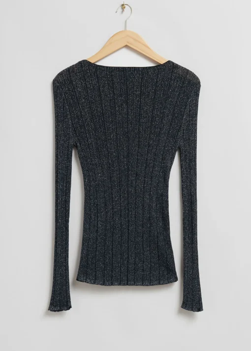 Best Ribbet Glitter Top Kvinder Toppe