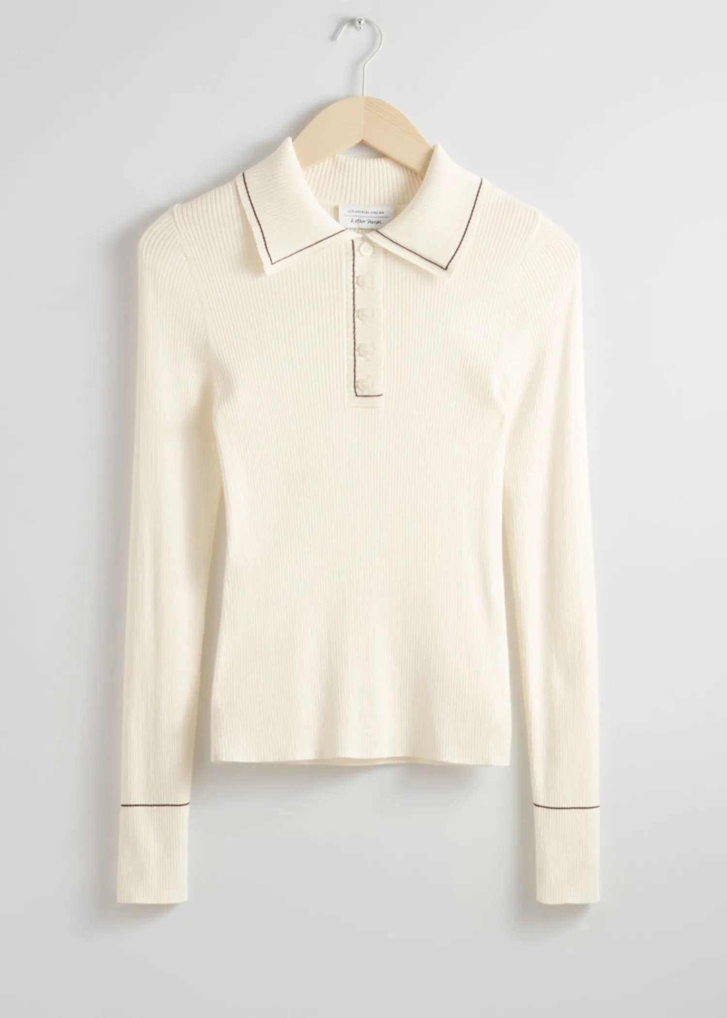 Cheap Ribstrikket Polo-Krave Top Kvinder Toppe