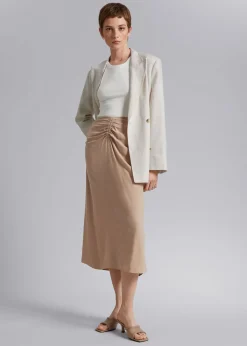 Flash Sale Ruched Midi-Nederdel Kvinder Nederdele