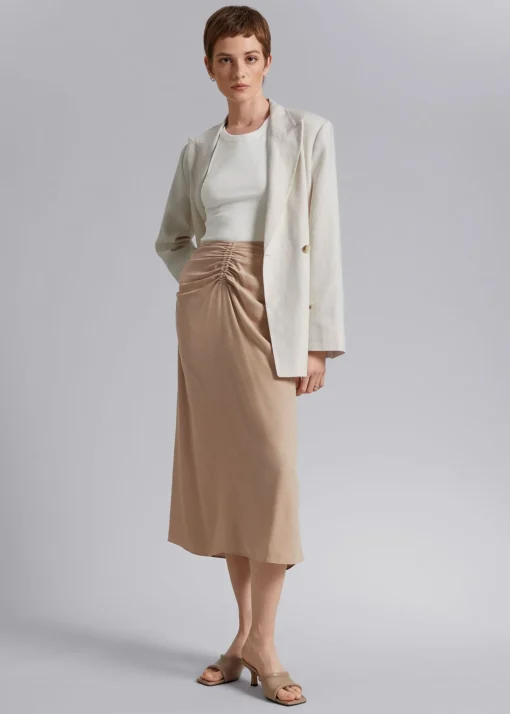 Flash Sale Ruched Midi-Nederdel Kvinder Nederdele