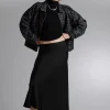 Cheap Satin Midi Nederdel Kvinder Nederdele