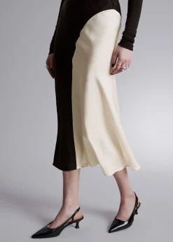Best Satin Midi Nederdel Kvinder Nederdele