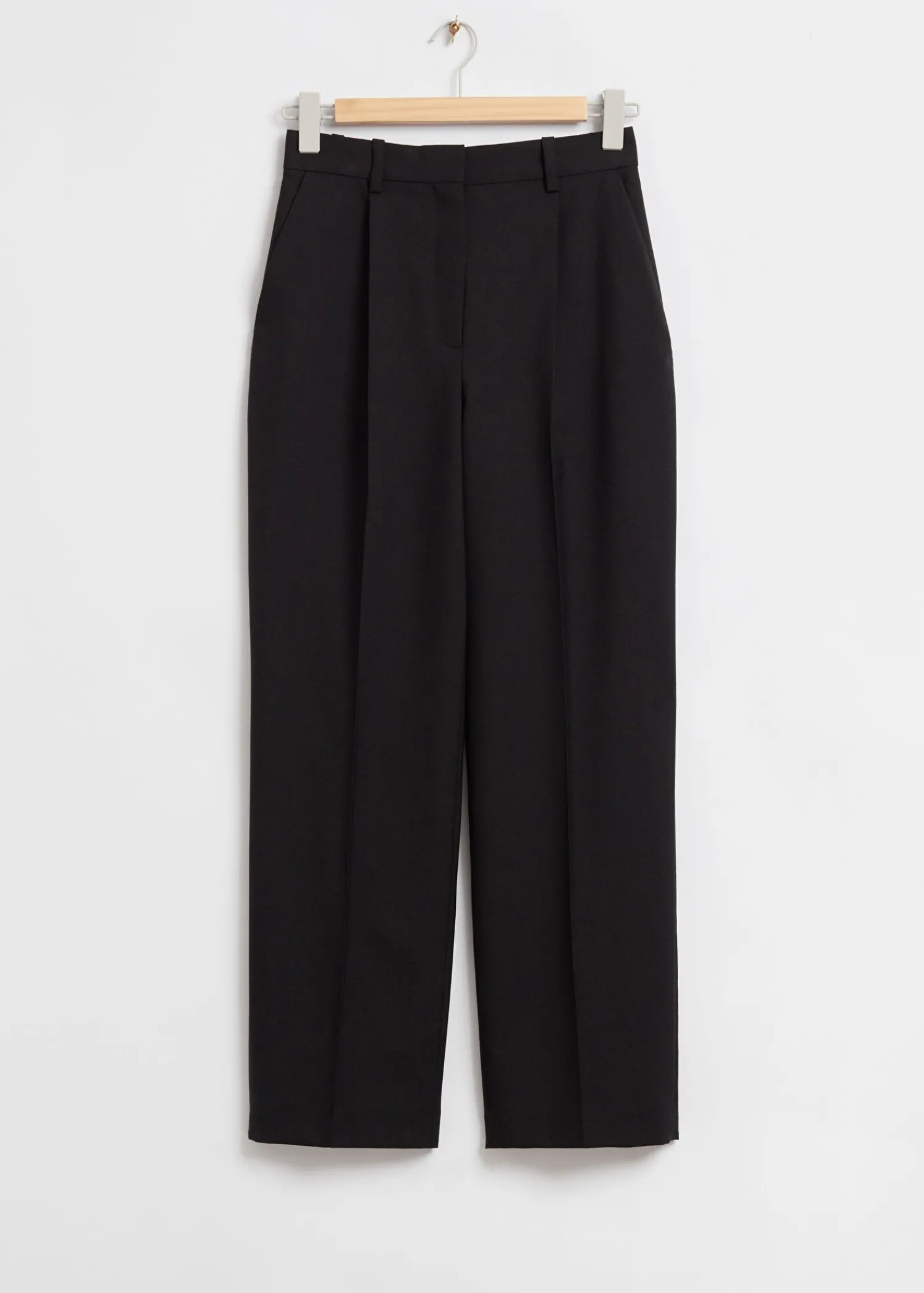 Fashion Skraeddersyede Lige Bukser Med Vidde Ben Kvinder Bukser