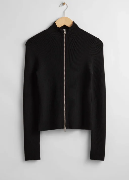 Online Slank Cardigan Med Lynlas Kvinder Strik
