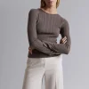 Outlet Slank Merino Top Kvinder Toppe