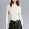 Best Sale Slank Mock-Neck Top Kvinder Toppe