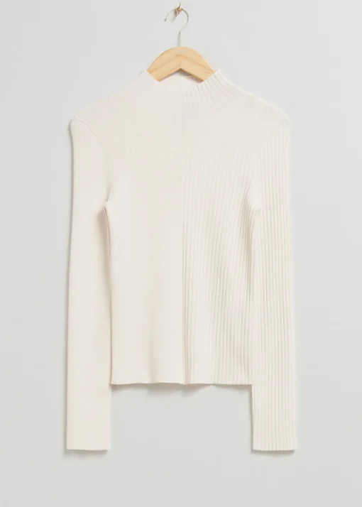 Best Sale Slank Mock-Neck Top Kvinder Toppe