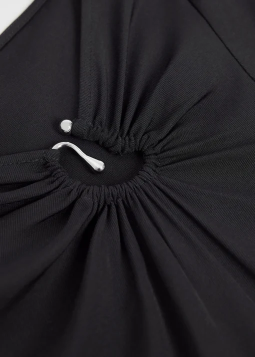 Clearance Slim-Fit Hook Detail Top Kvinder Toppe