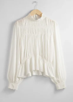 Cheap Smocket Bluse Kvinder Bluser Og Skjorter