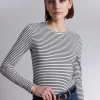 Best Stribet Glitter Top Kvinder Denim