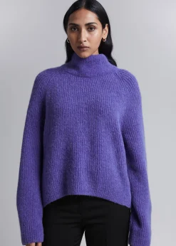 Best Strikket Mock Neck Jumper Kvinder Strik