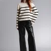Clearance Strikket Sweater Med Brede Aermer Kvinder Strik