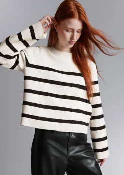 Clearance Strikket Sweater Med Brede Aermer Kvinder Strik