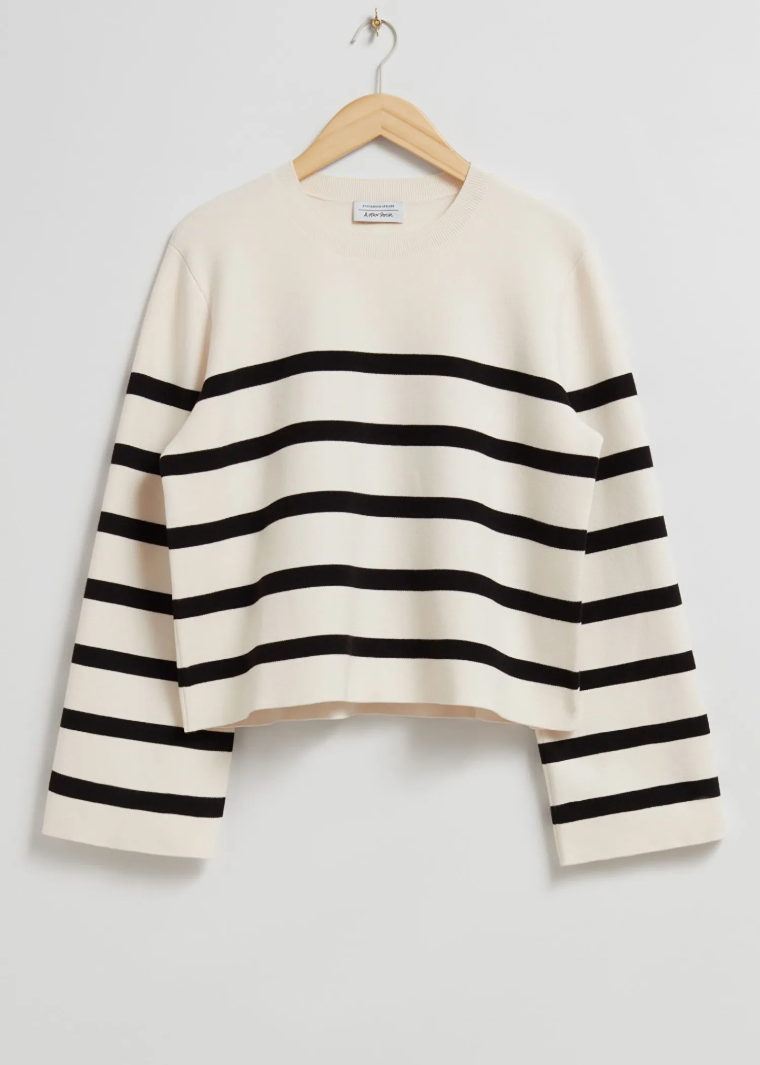 Clearance Strikket Sweater Med Brede Aermer Kvinder Strik