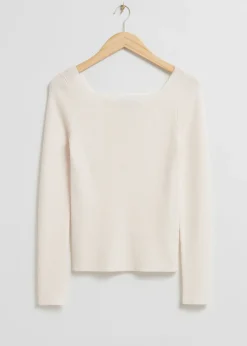 Shop Strikket Top Med Firkantet Hals Kvinder Strik