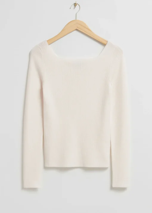 Shop Strikket Top Med Firkantet Hals Kvinder Strik