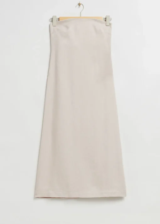 Flash Sale Stroplos Bustier Midi-Kjole Kvinder Kjoler