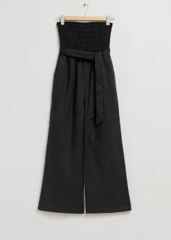 Discount Stroplos Jumpsuit Med Smock-Bodice Kvinder Jumpsuits
