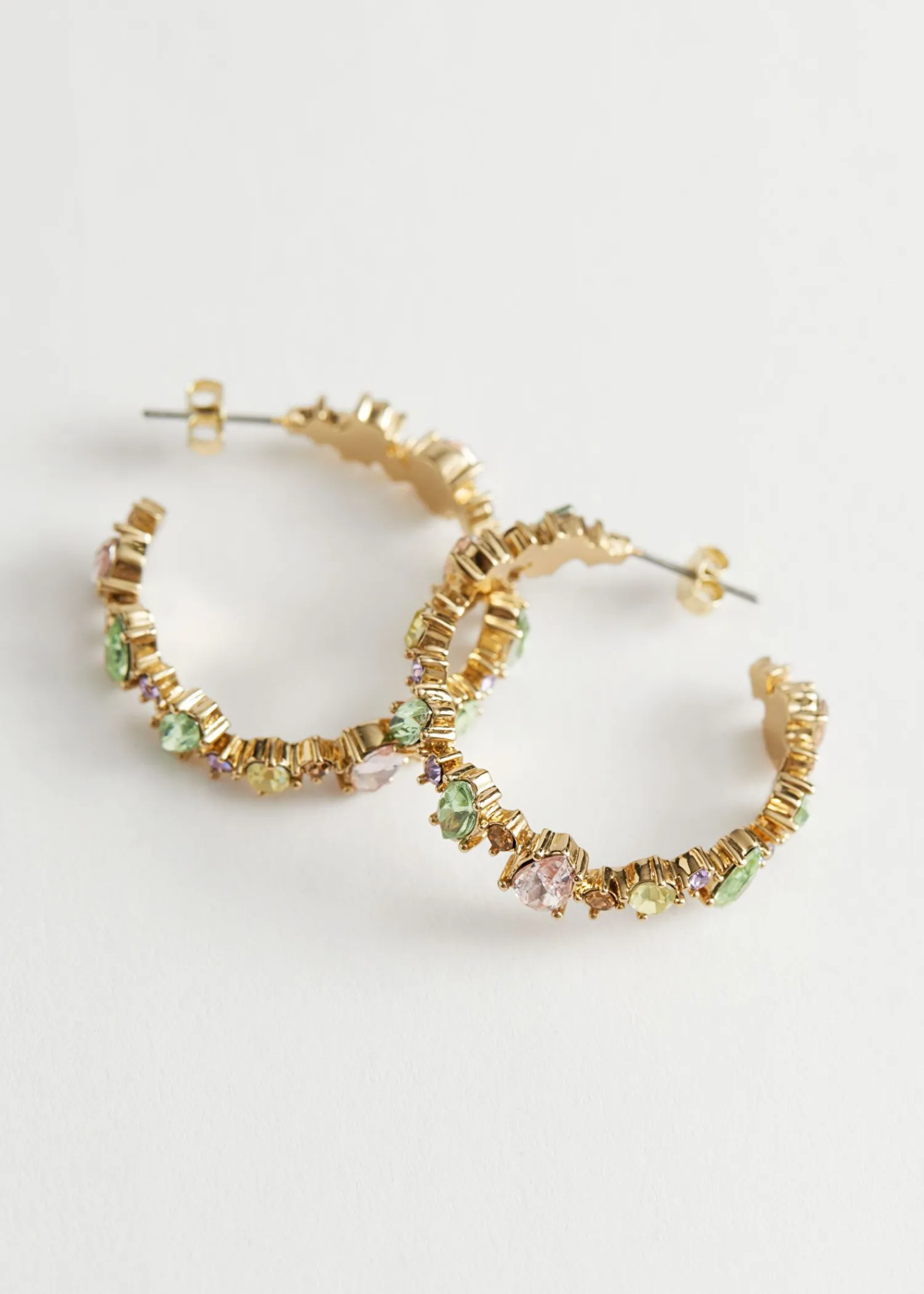 New Teksturerede Rhinestone Mini Hoop Oreringe Kvinder Oreringe